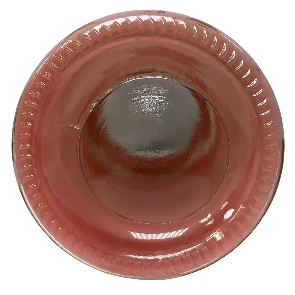 Large Pink Glass Hanging Vase Jar Rope Handle Wide Mouth